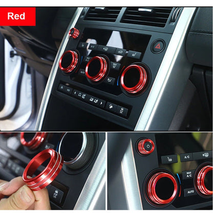 Silver AC Adjust Knob Button Ring Cover Trim Fit for Discovery Sport 2015-2018