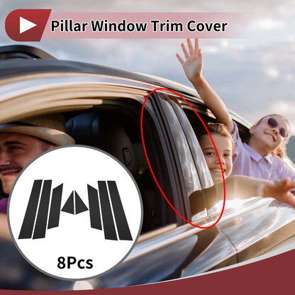 8 Pcs Car Door Pillar Window Trim for Nissan Altima (2013-2018) Black