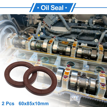 Oil Seal Rotary Shaft Seal FKM Rubber 60x85x10mm Brown 2 x