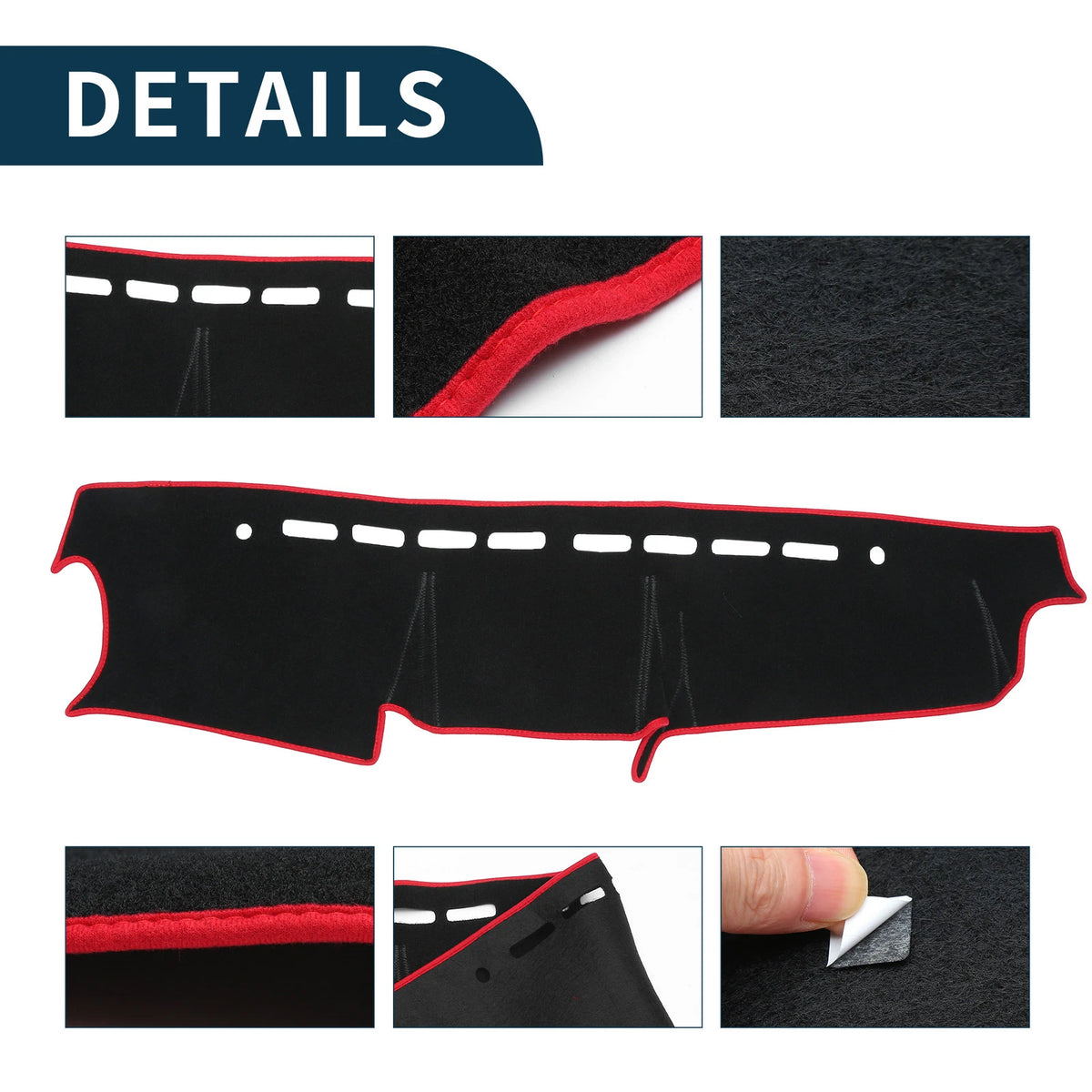 Dashboard Cover Mat for Suzuki Jimny JB64 (2018-2024) Black Red 1 Set