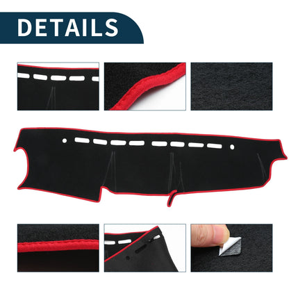Dashboard Cover Mat for Suzuki Jimny JB64 (2018-2024) Black Red 1 Set