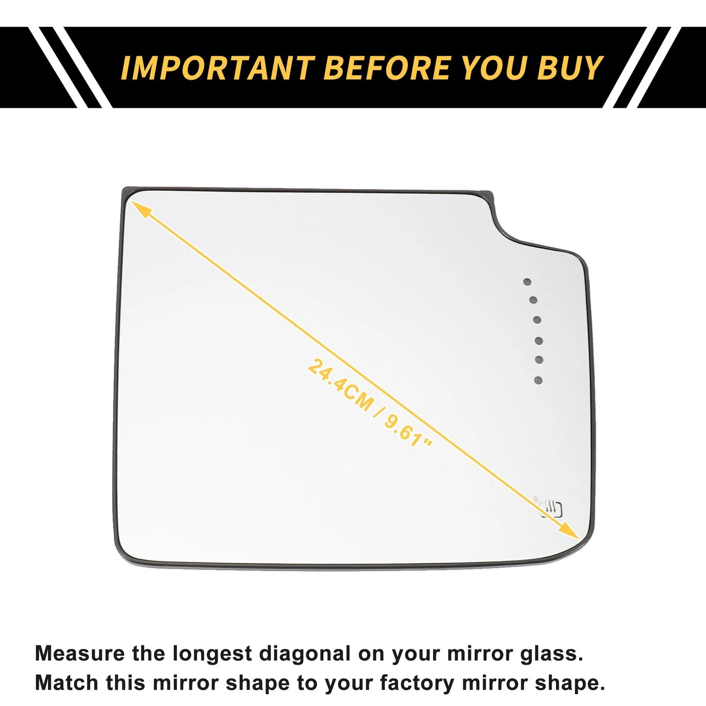 Mirror Heated Left Side Replacement for GMC Sierra 2500/3500 HD (2015-2017)