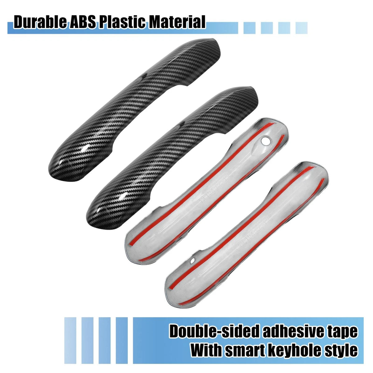 4 x Door Handle Trim Covers for Ford Explorer (2020-2022) Carbon Fiber