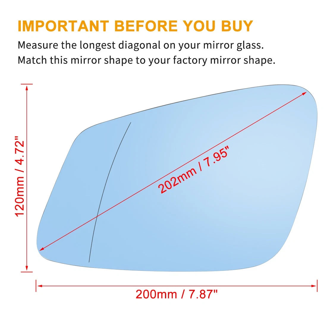 Heated Left Rearview Mirror Glass with Backing Plate for BMW 750i (2013-2015)