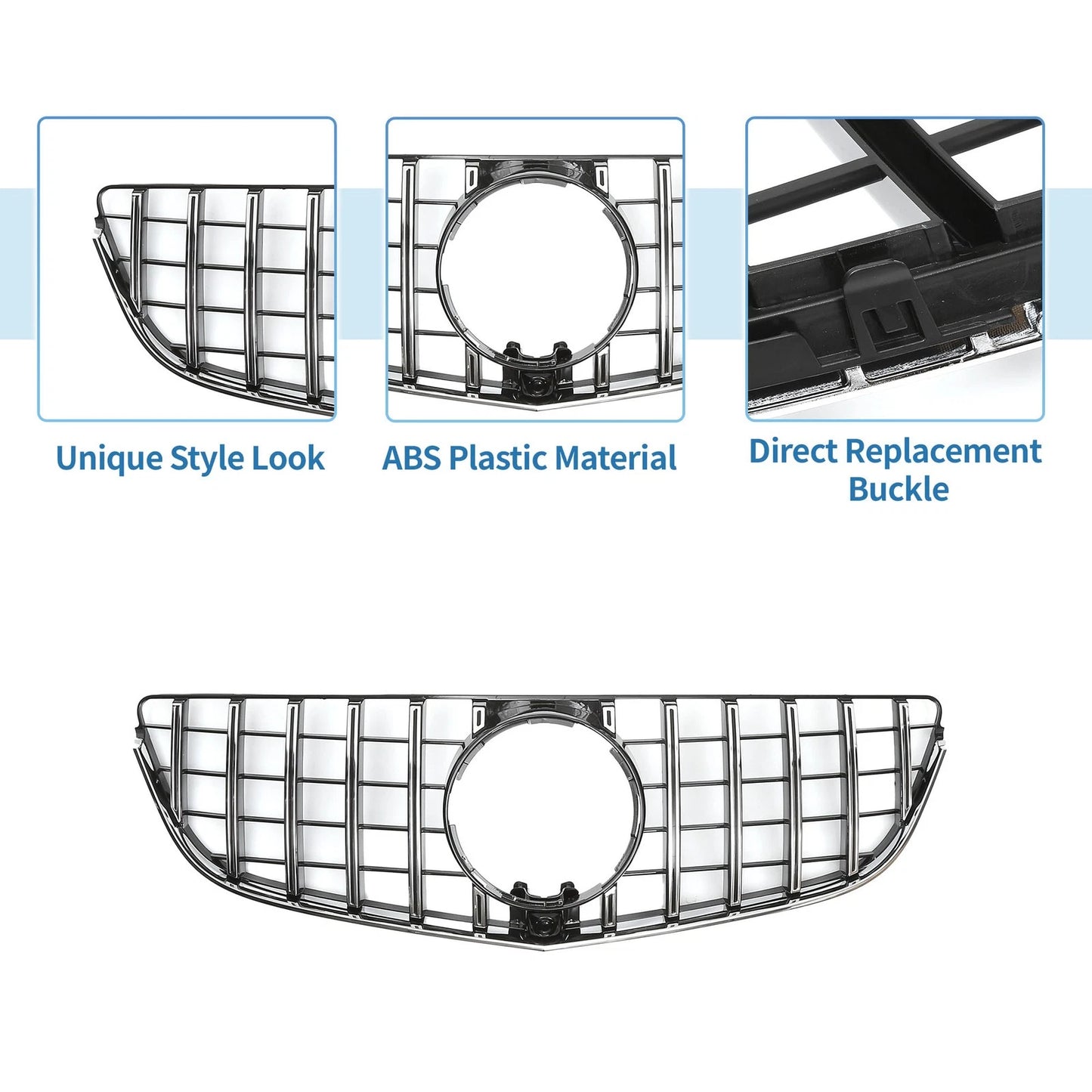 Front Upper Bumper Grille for Mercedes-Benz E200 (2014-2017)
