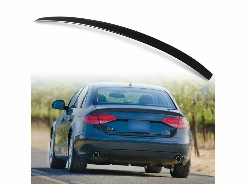 4D Carbon Fiber Look ABS Boot Spoiler for Audi A4 B8 Sedan (2007-2012)