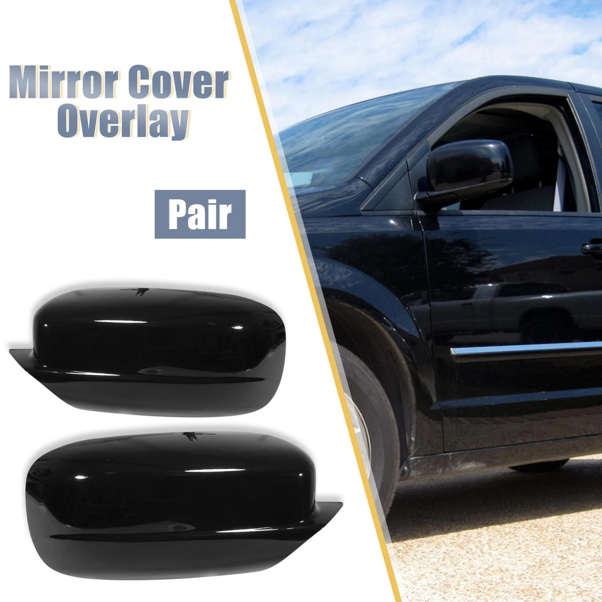 Glossy Black Side Mirror Cover for Chrysler 200/300 & Dodge Charger(2011-2021)