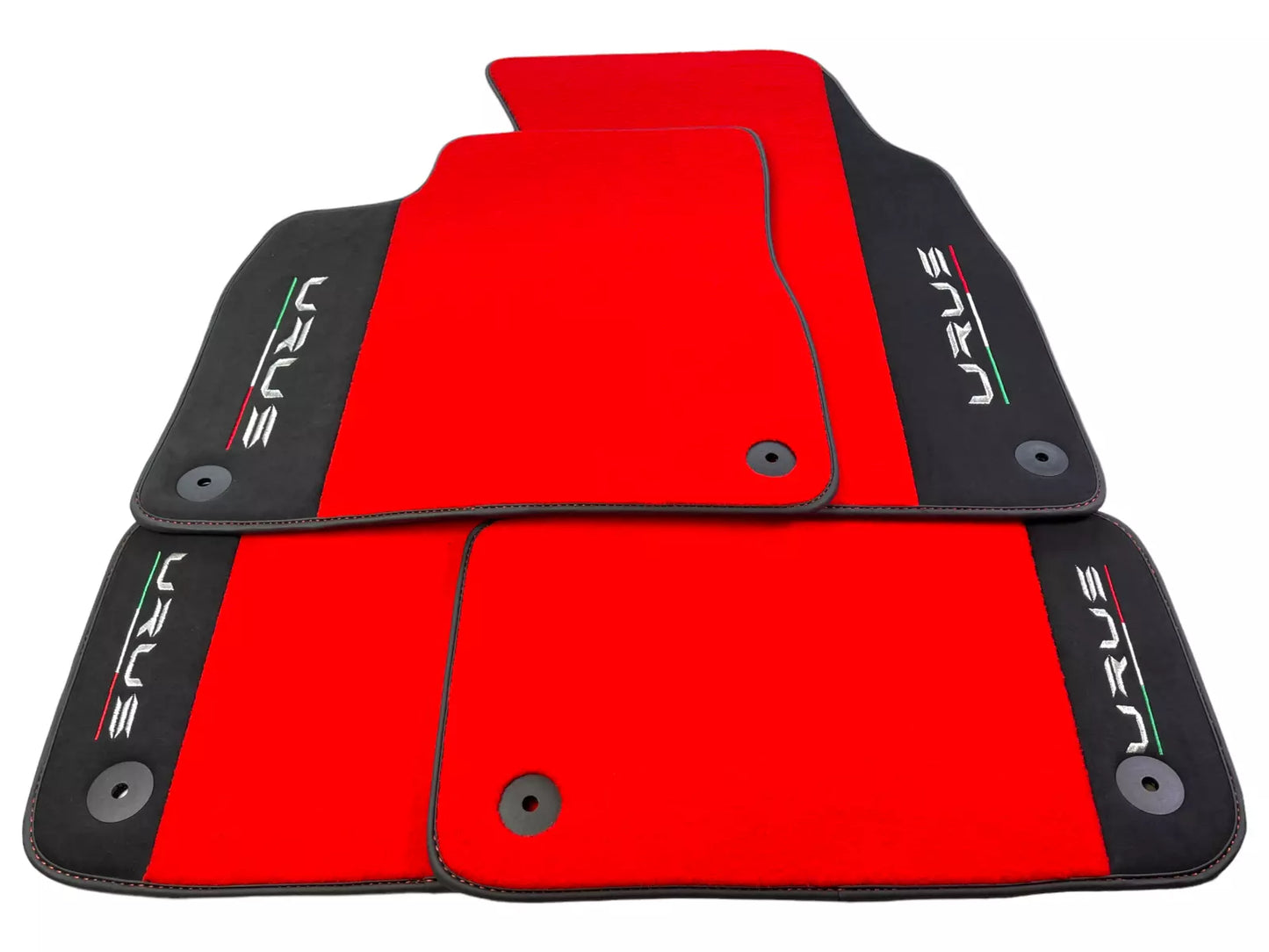 Red Floor Mats for Lamborghini Urus 2018-2024 with Alcantara Leather