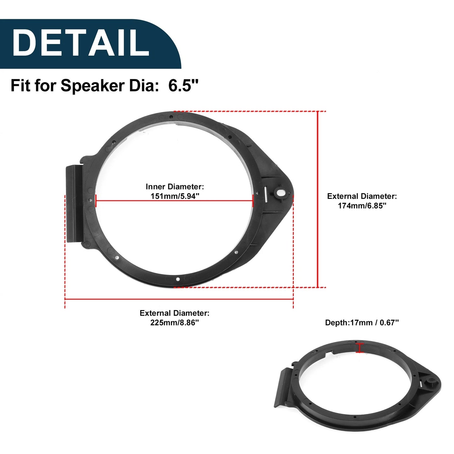 Speaker Spacer Ring Tweeter Adapter for Buick Cadillac
