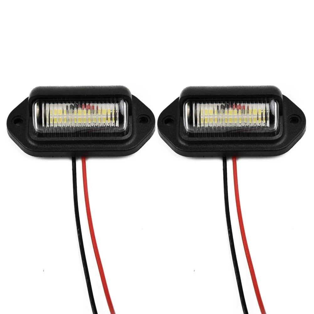 Pair Waterproof 6LED 12V License Plate Light for Boat/Truck/Trailer