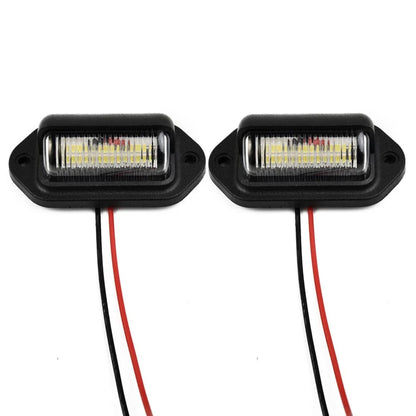 Pair Waterproof 6LED 12V License Plate Light for Boat/Truck/Trailer