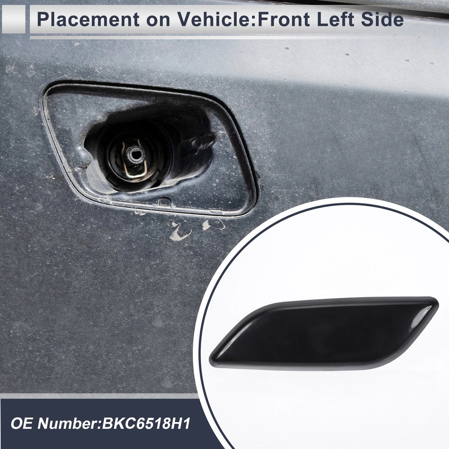 Front Left Bumper Headlight Washer Nozzle Cover for Mazda 3 (2004-2013)