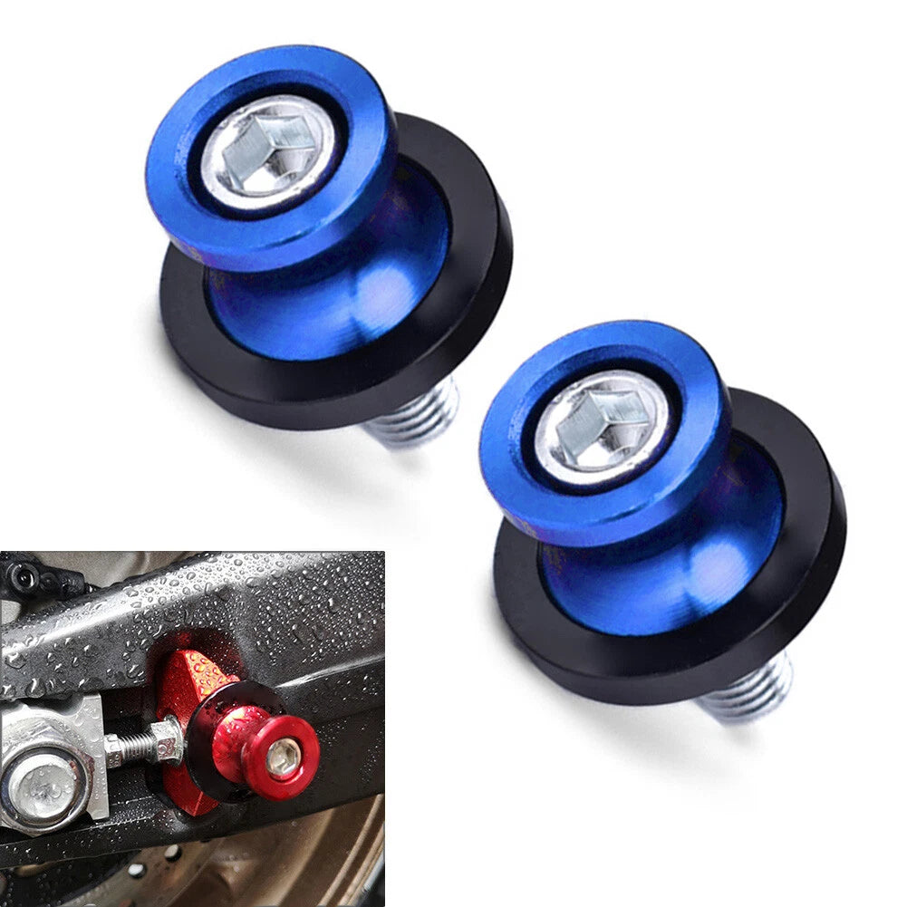 2 x Motorcycle Swingarm Spools for HONDA CBR - 8MM Thread - Blue