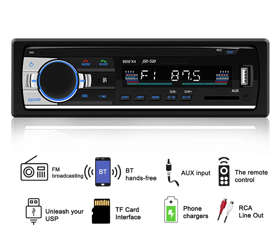 Bluetooth Music Radio 1DIN Car Stereo MP3 Player for Nissan Navara (2006-2015)
