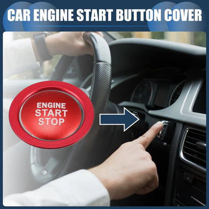 1 Set Engine Start Stop Button Cover Ignition Starter Sticker for Toyota Red