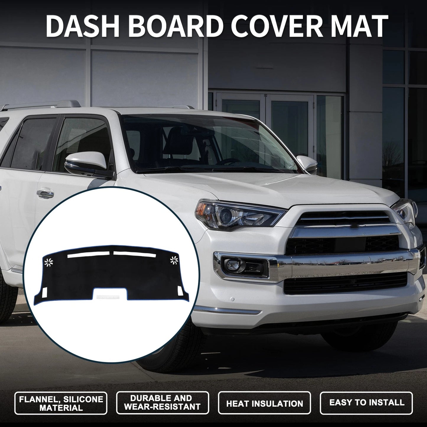Dashboard Cover Mat for Nissan Moco MG33S Sun Protector Black Blue (2011-2016)