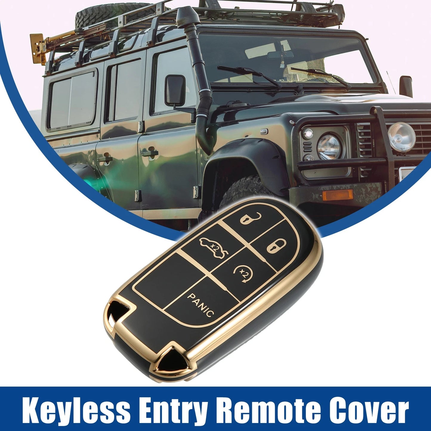 TPU 5 Button Keyless Entry Remote Cover for Dodge Charger Challenger Dart Black
