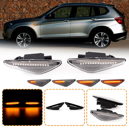 Clear LED Fender Side Marker Turn Signal Light for BMW X3 F25 X5 E70 X6 E71 E72