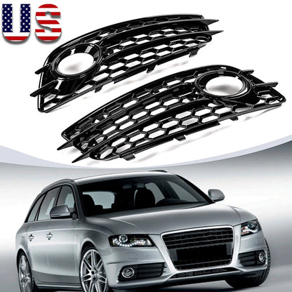HONEYCOMB Fog Light Lamp Cover for Audi A4 B8 S-Line S4 Bumper (2008-2012)