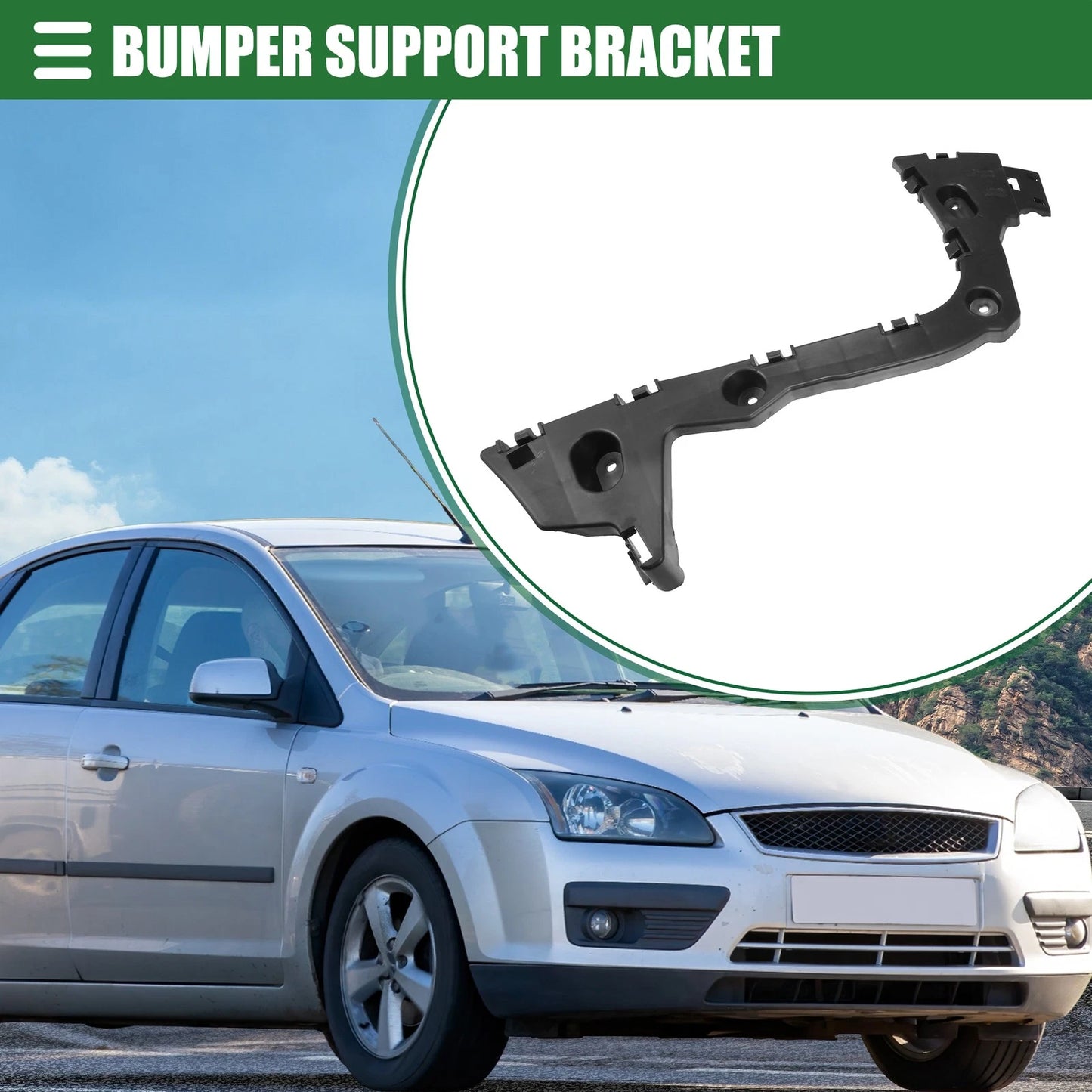 Rear Left Bumper Support Bracket for Ford Focus (2015-2018) Black