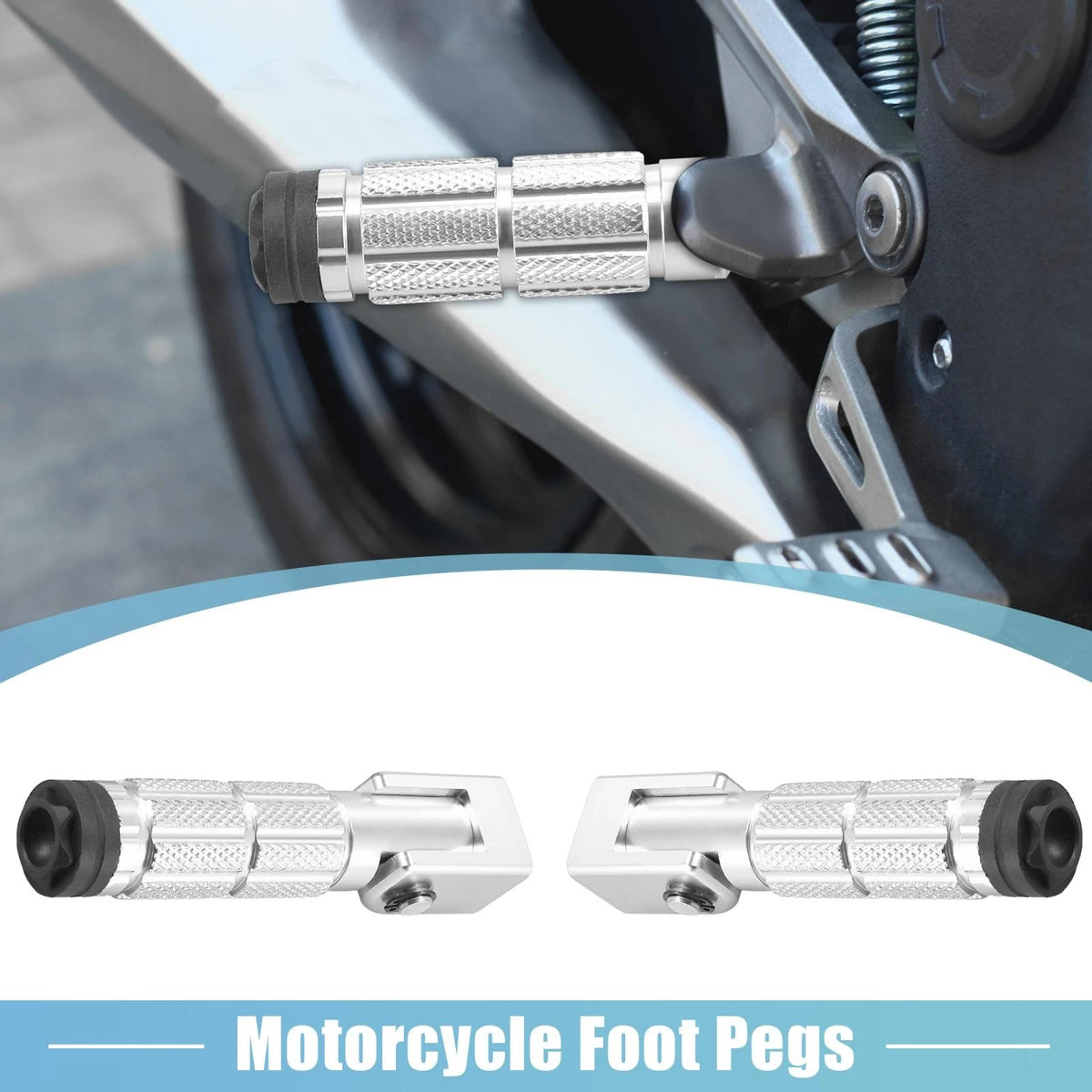 1 Pair 8mm Aluminum Alloy Rearset Footpeg Fold Footrest for Motorcycle