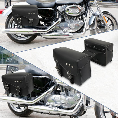 Pair 2 x Saddlebag Side Bags Adjustable Buckles Black for Make Model
