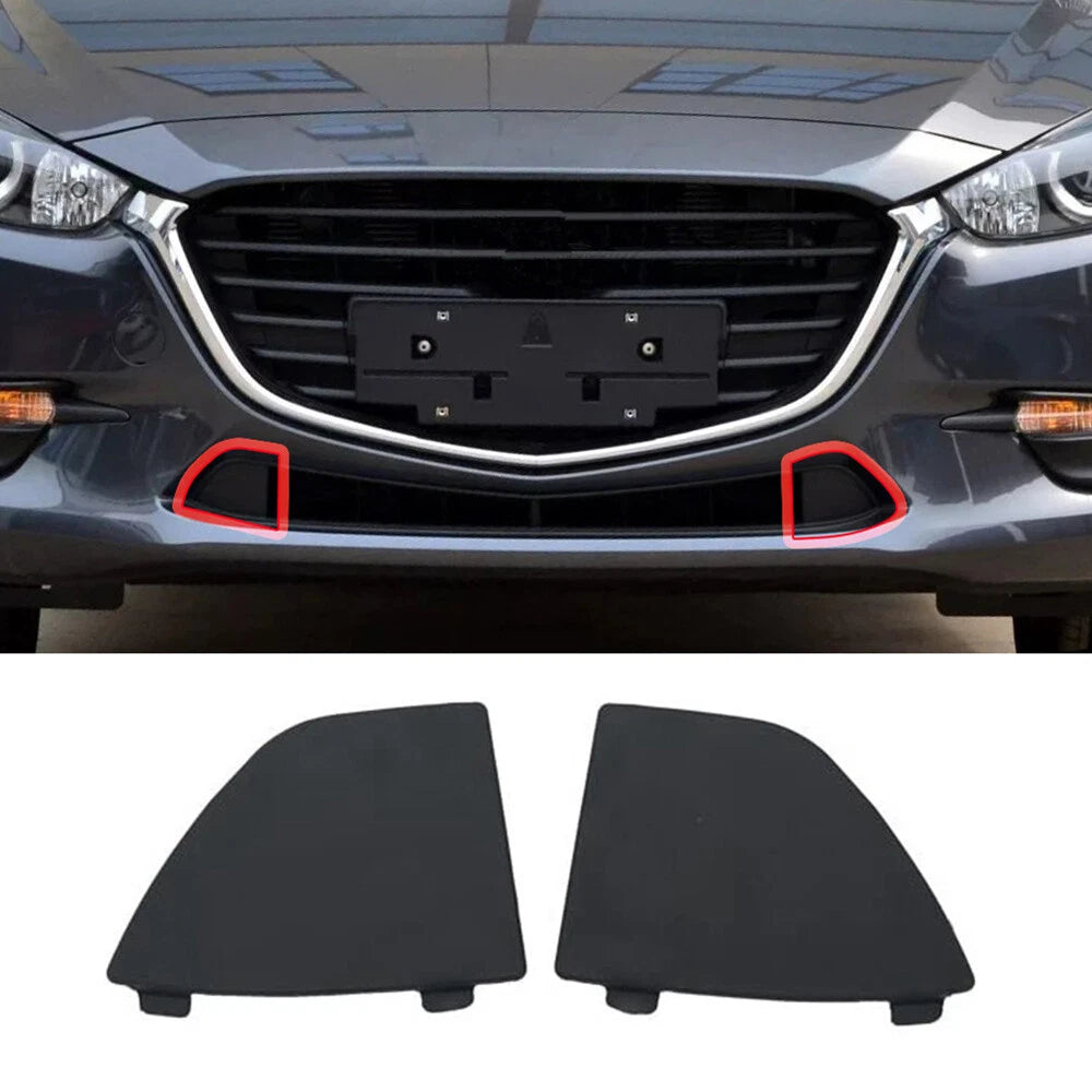 Front Bumper Lower Grille Tow Eye Covers for Mazda 3 (2017-2018)