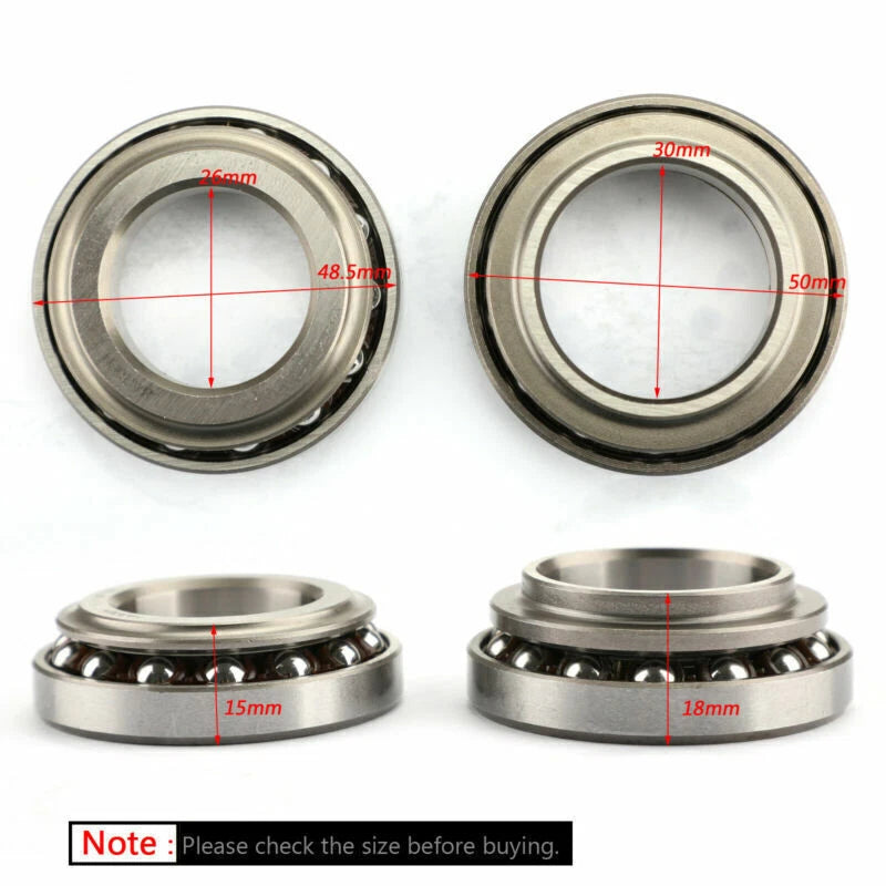 Steering Head Bearing Kit for Honda VTR250, XBR500, GL1000, CX650C, CB750 (1982-2008)
