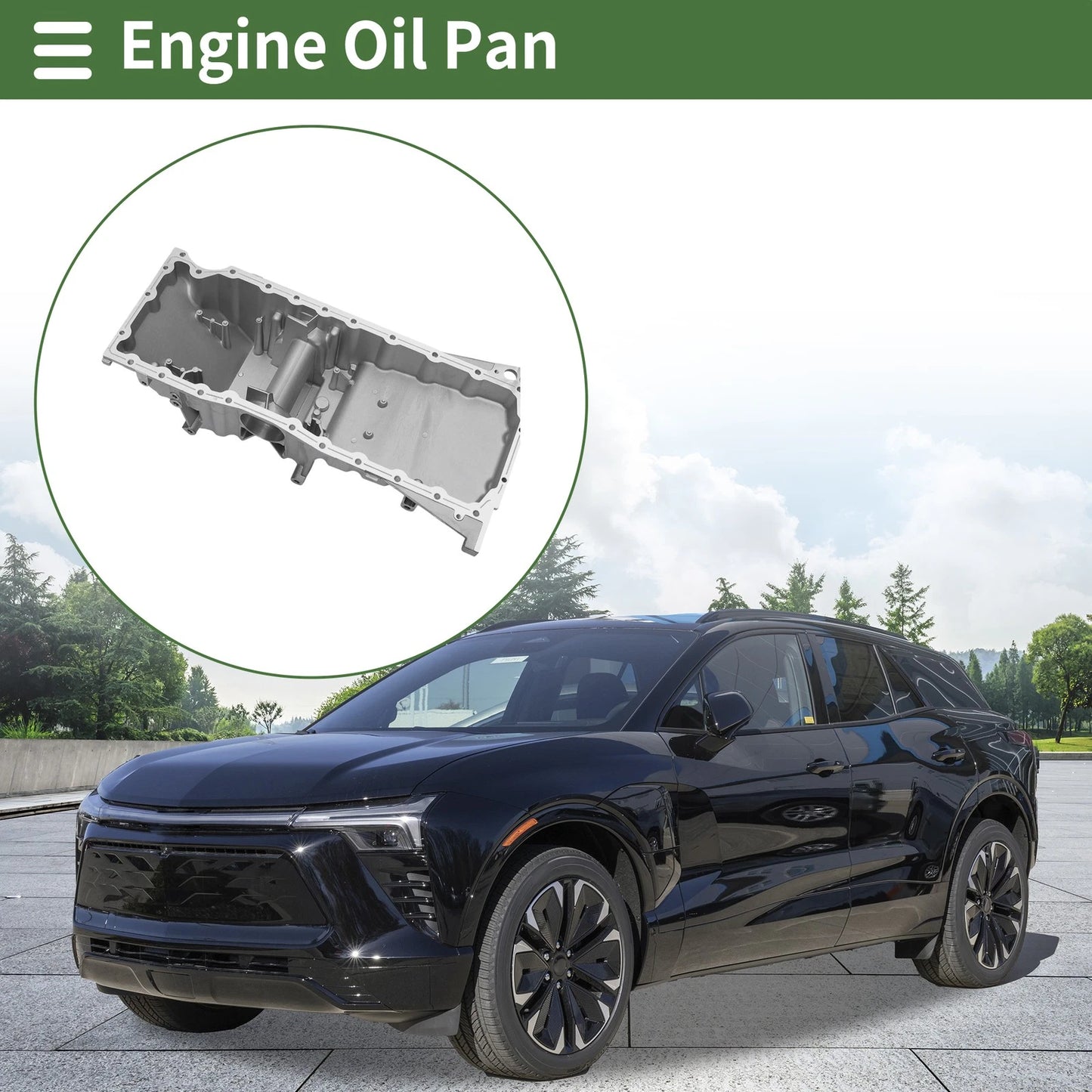 1 x Engine Oil Pan Aluminum Silver Tone for Buick Rainier (2004–2007)