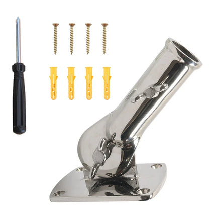 Heavy Duty Flag Pole Holder for Truck/RV/Boat/Yacht - 316 Stainless Steel
