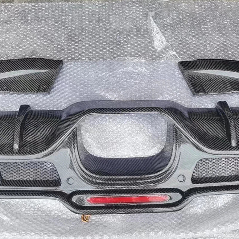 For Mini Cooper S F54 F55 F56 F57 Carbon Fiber Rear Bumper Diffuser Spoiler Kit
