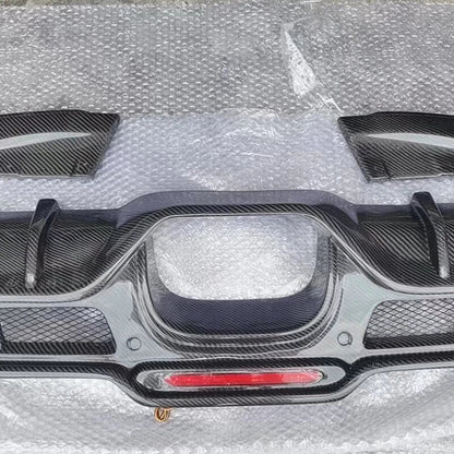 For Mini Cooper S F54 F55 F56 F57 Carbon Fiber Rear Bumper Diffuser Spoiler Kit