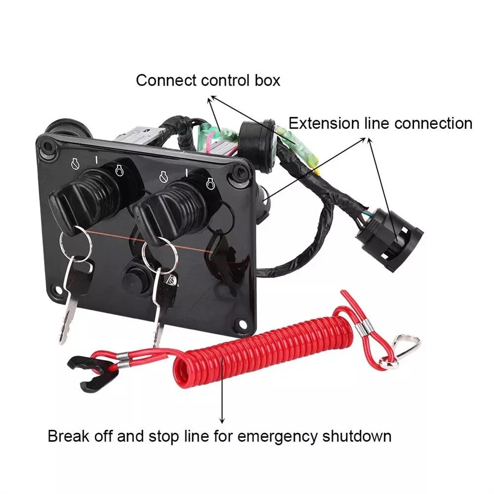 YAMAHA Top Twin Dual Key Switch Assembly Panel for 2000-2006 Models