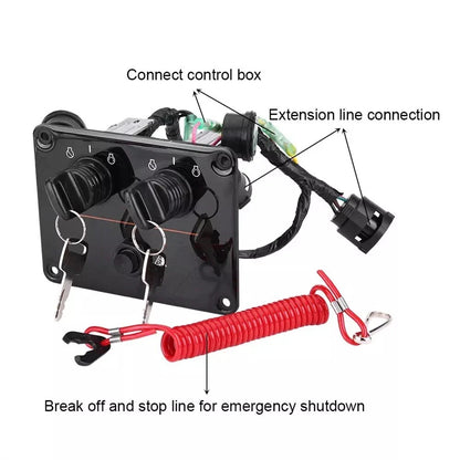 YAMAHA Top Twin Dual Key Switch Assembly Panel for 2000-2006 Models