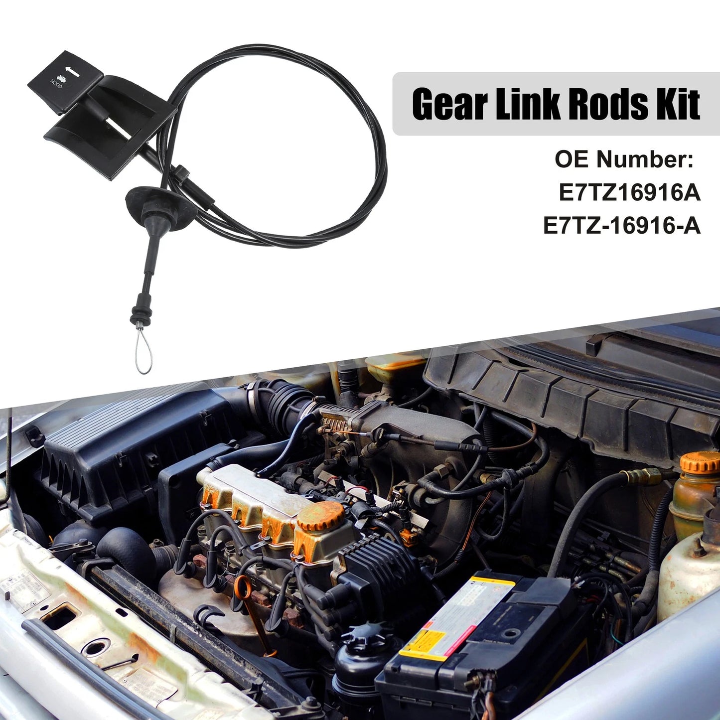 Hood Latch Release Cable for Ford F-150 (1987-1991)
