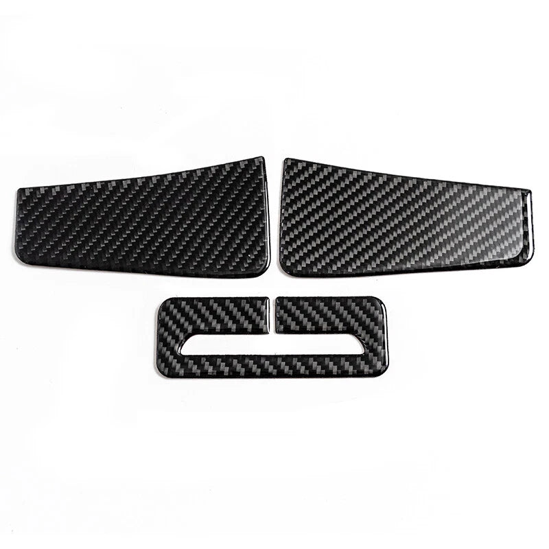 3PC Carbon Fiber Seat Safety Belt Button Panel Trims for 2015-2021 Dodge Challenger