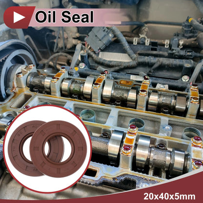Oil Seal 2 x 20x40x5mm Brown Rotary Shaft Seal FKM Rubber for Make Model