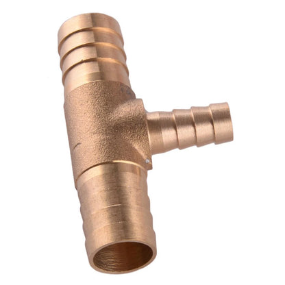 16x10x16mm Brass Tee 3-Way Hose Barb Fitting for Fuel Tube Connector