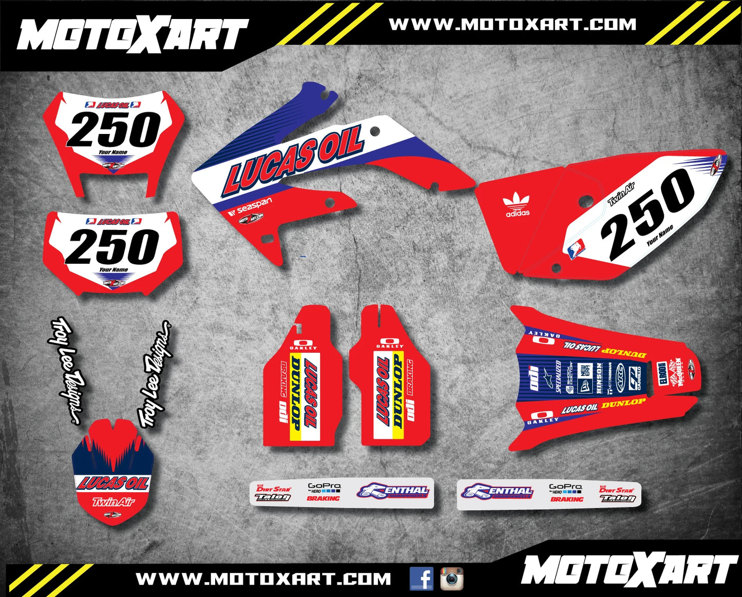 Custom Graphic Kit ACTIVE STYLE for Honda CRF 250X Decals Stickers (2004-2016)
