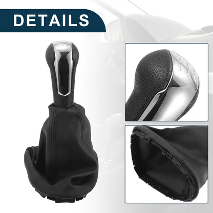 5 Speed Gear Shift Knob with Leather Cover for Chevrolet Spark (2011 - 2016)