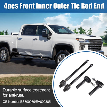 4 x Front Inner Outer Tie Rod End Links Kit for Chevrolet Camaro