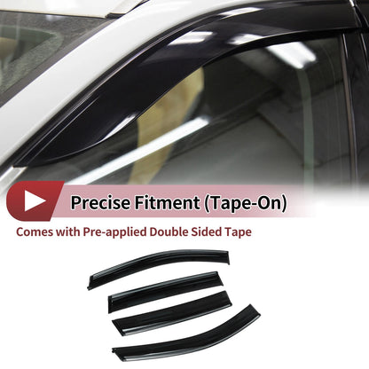 Window Deflectors 1 Set for Ford Escape (2013-2019) Side Vent Visors Black