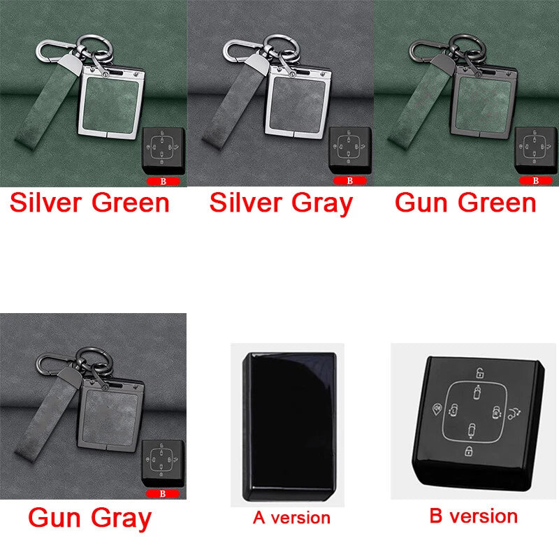 Alloy Leather Key Remote Case Fob Shell Cover for Volvo EX30 (2024–2025)