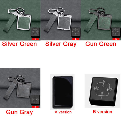 Alloy Leather Key Remote Case Fob Shell Cover for Volvo EX30 (2024–2025)