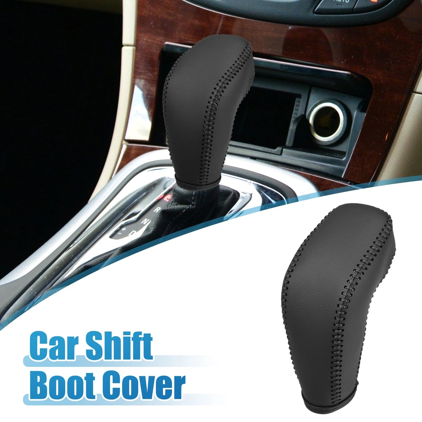 Black Shift Boot Cover Gear Knob Shifter Boot for Buick Regal (2011–2016)