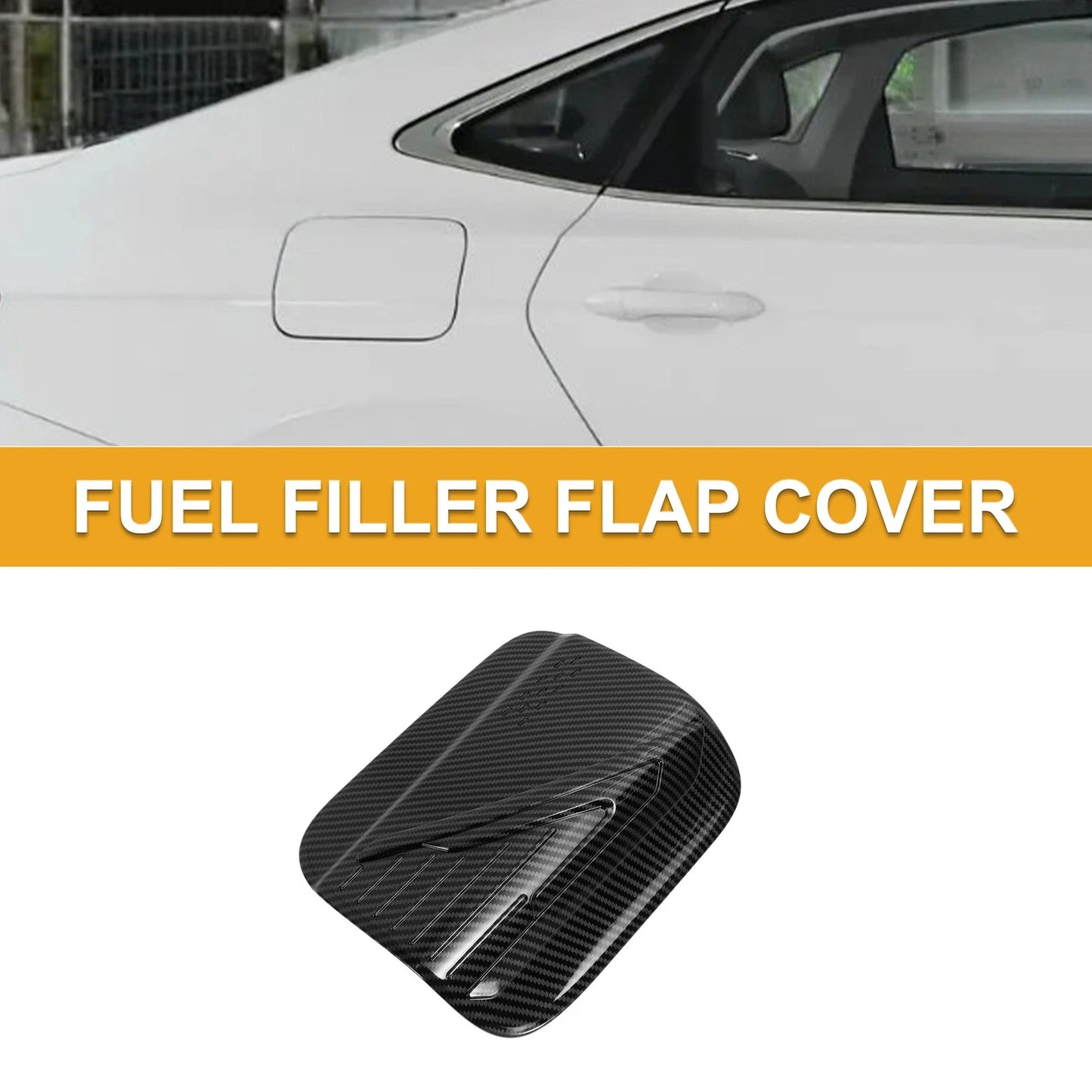 Fuel Tank Door Cap for Toyota Camry 2025 Gas Tank Flap Carbon Fiber Black