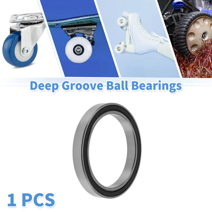 6812DD Deep Groove Ball Bearings 60x78x10mm Silver Tone Black