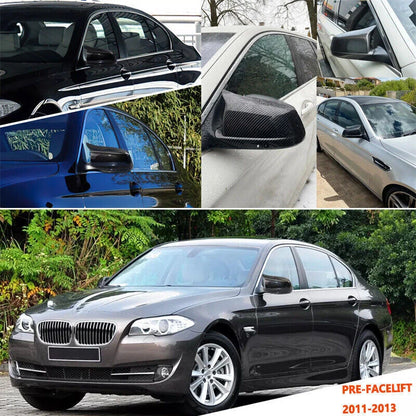 2 x Carbon Look Door Side Mirror Cover Caps for BMW F10 Sedan (2011-2013)