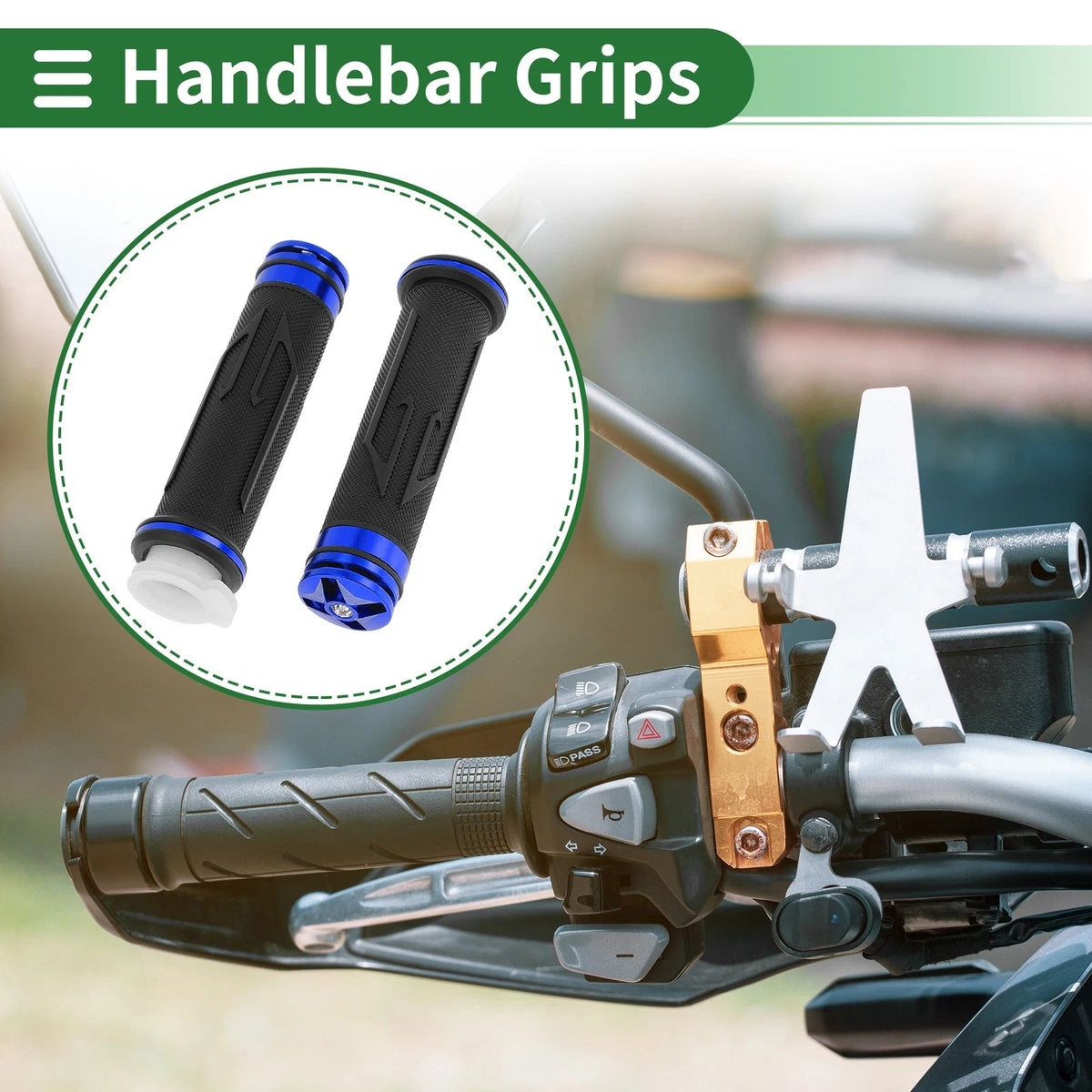 Hand Grips Cover / 7/8" 22mm / Motorcycle Aluminum Alloy Rubber