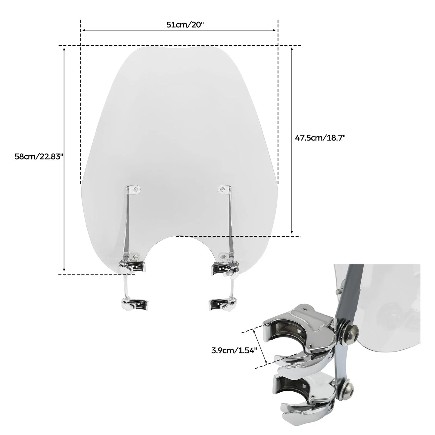 Windscreen & Bracket for Harley Sportster Iron 883 1200 (1988-2022)
